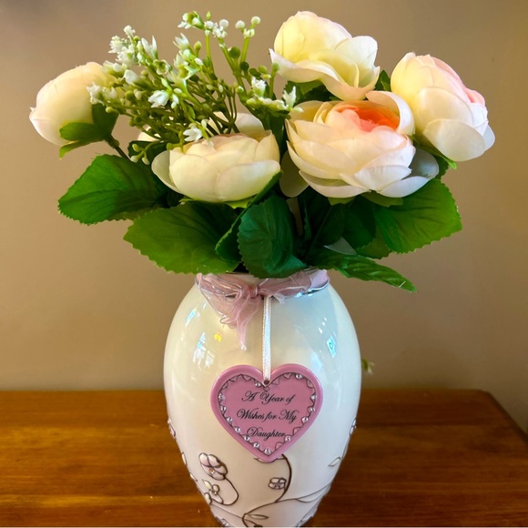 Ardleigh Elliot | Accents | Floral Porcelain Jar Vase A Year Wishes For